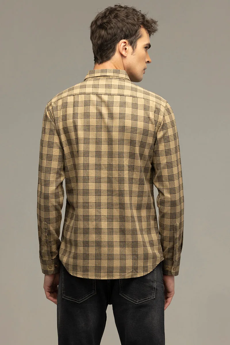 Crosshatch Beige Checks Shirt