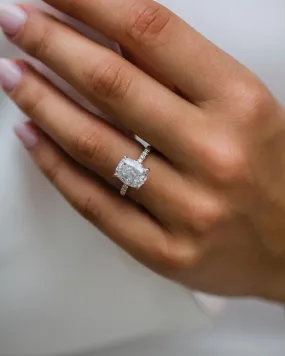 Cushion Cut Moissanite Engagement Ring