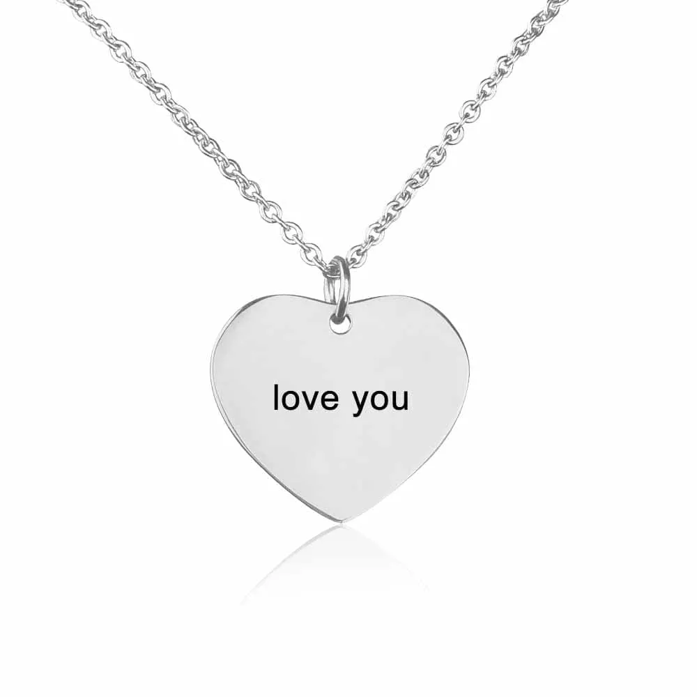 Custom Text Heart-shaped Necklace Personalized Name Necklace Jewelry Design for Valentine's Day Gift