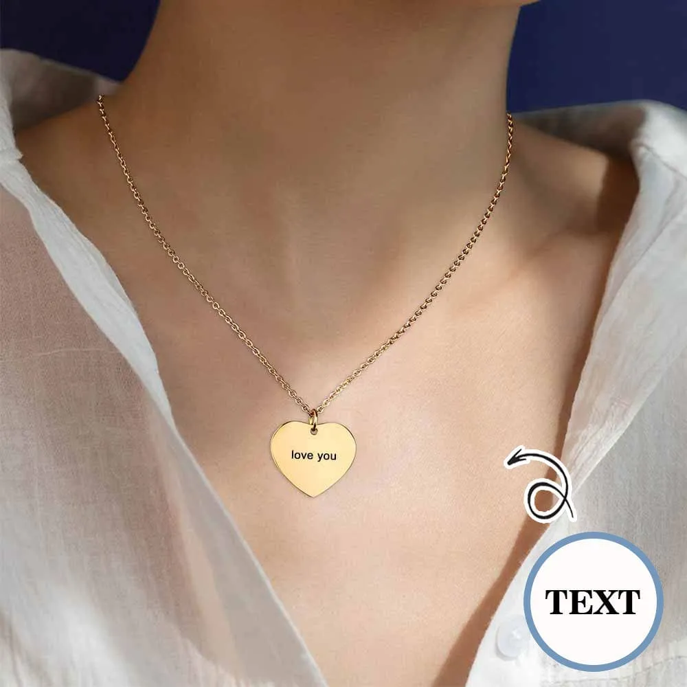 Custom Text Heart-shaped Necklace Personalized Name Necklace Jewelry Design for Valentine's Day Gift