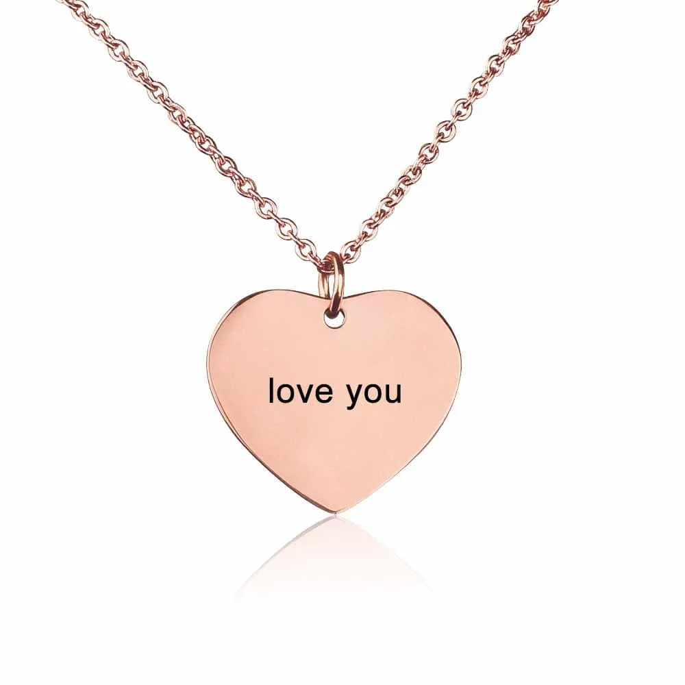 Custom Text Heart-shaped Necklace Personalized Name Necklace Jewelry Design for Valentine's Day Gift