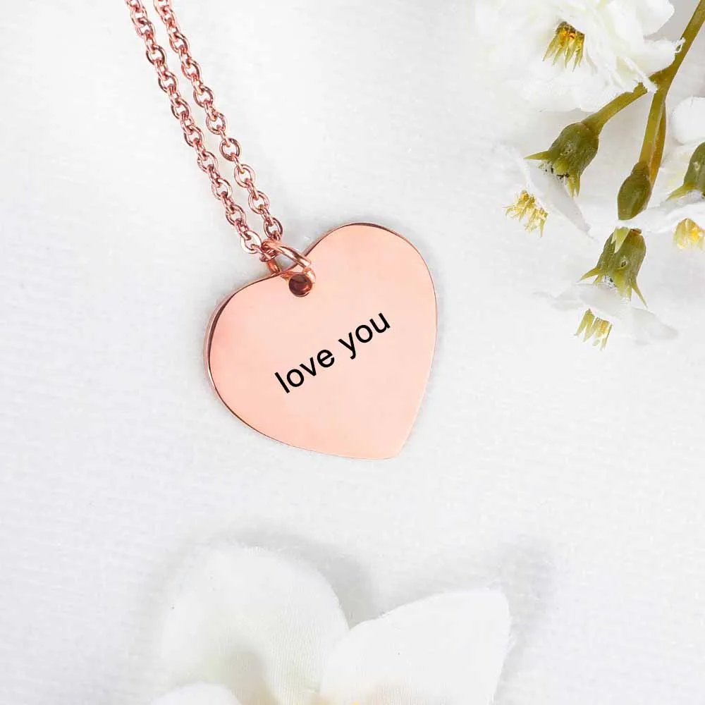 Custom Text Heart-shaped Necklace Personalized Name Necklace Jewelry Design for Valentine's Day Gift