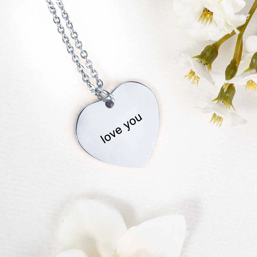 Custom Text Heart-shaped Necklace Personalized Name Necklace Jewelry Design for Valentine's Day Gift