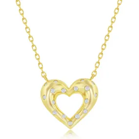 CZ Heart Necklace- Gold Plated