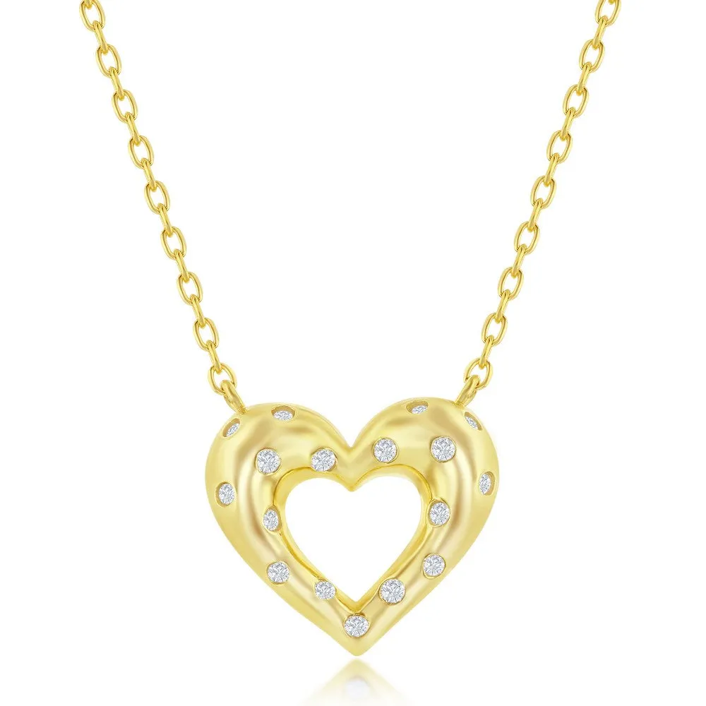 CZ Heart Necklace- Gold Plated