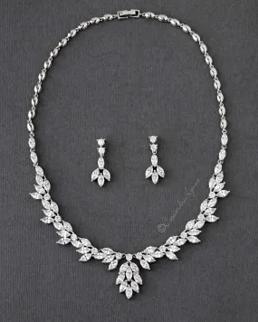 CZ Wedding Necklace and Earrings