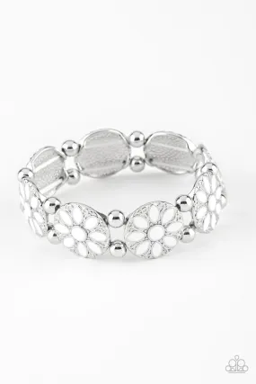 Dancing Dahlias - White Bracelet