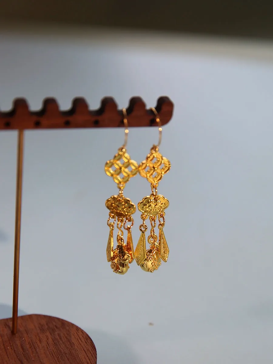 Dangle Earrings: Golden Pouch