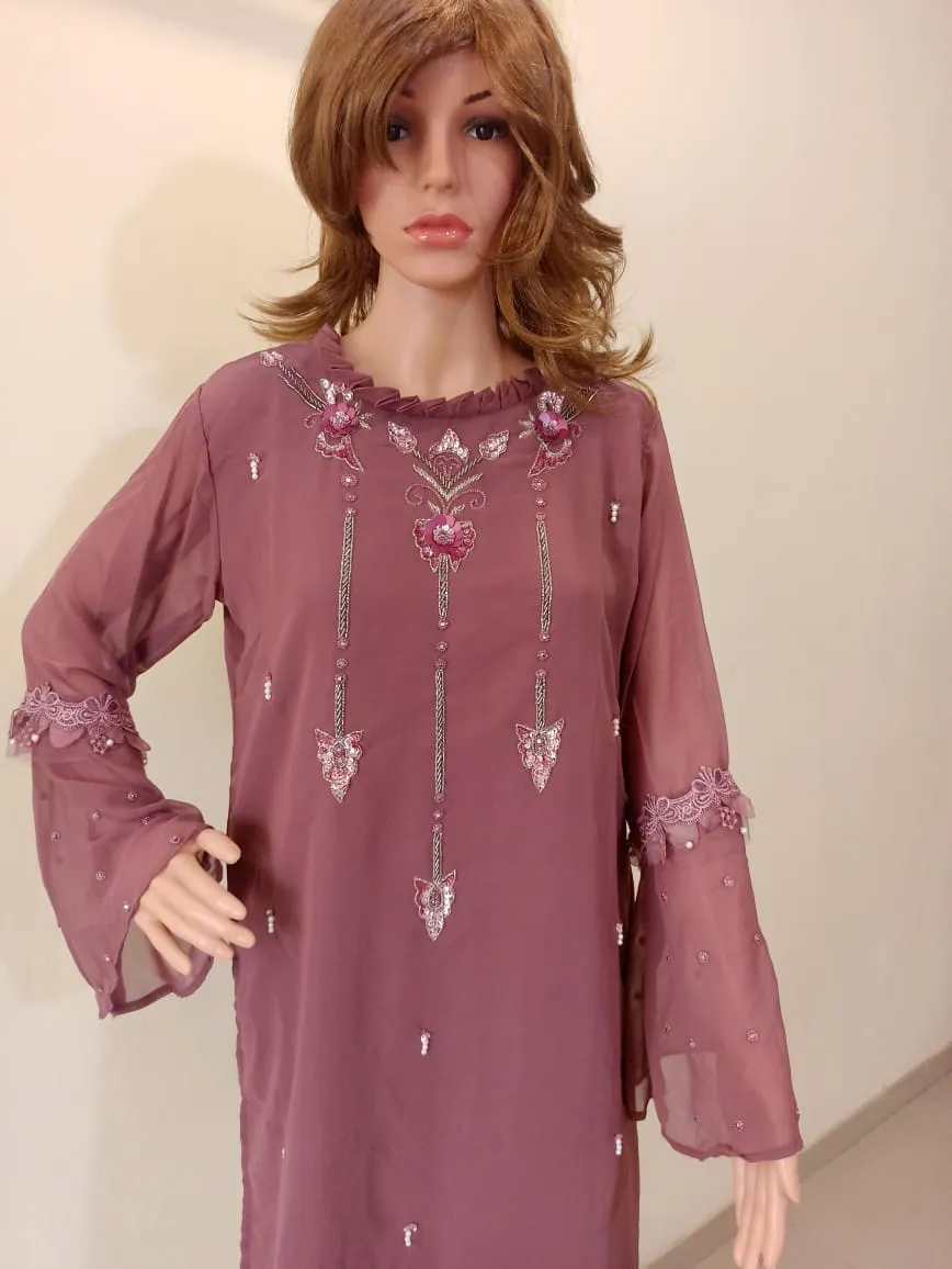 Dark Pink Georgette Tunic