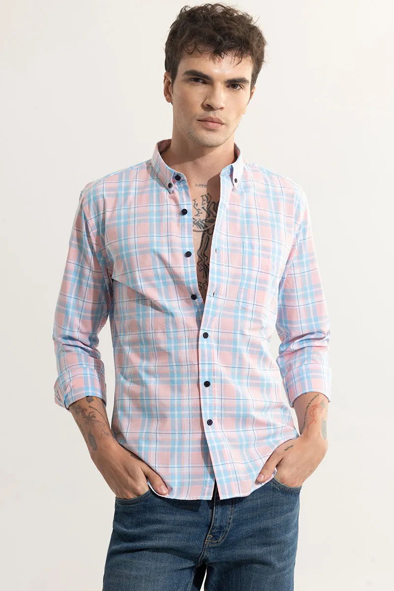 Distinctive Grids Pink Shirt