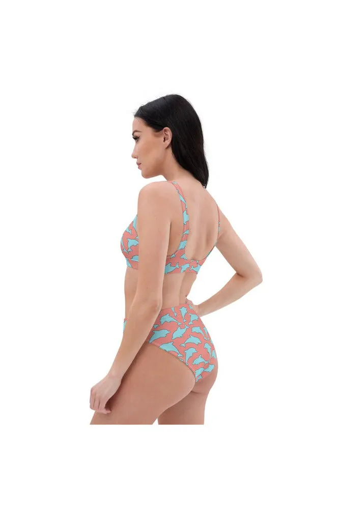 Dolphins Recycled high-waisted bikini