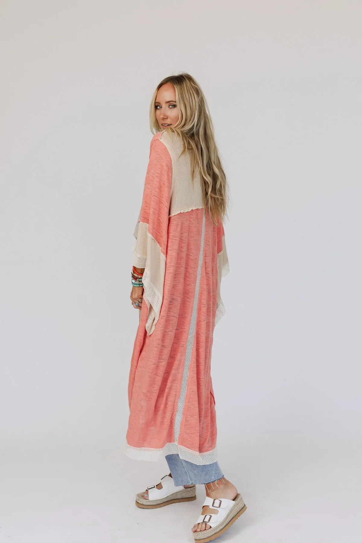 Dream Vacation Kimono - Coral