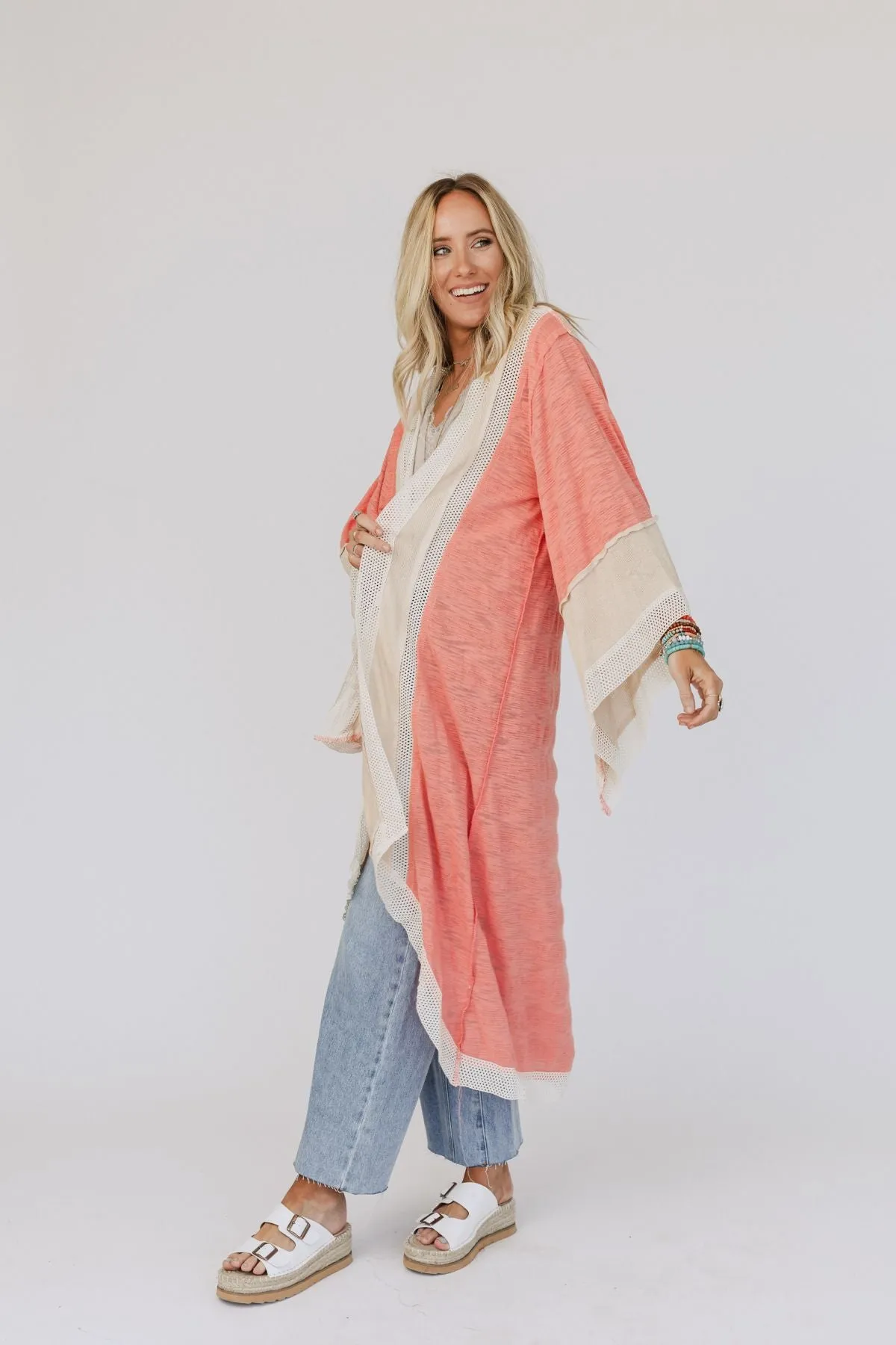 Dream Vacation Kimono - Coral