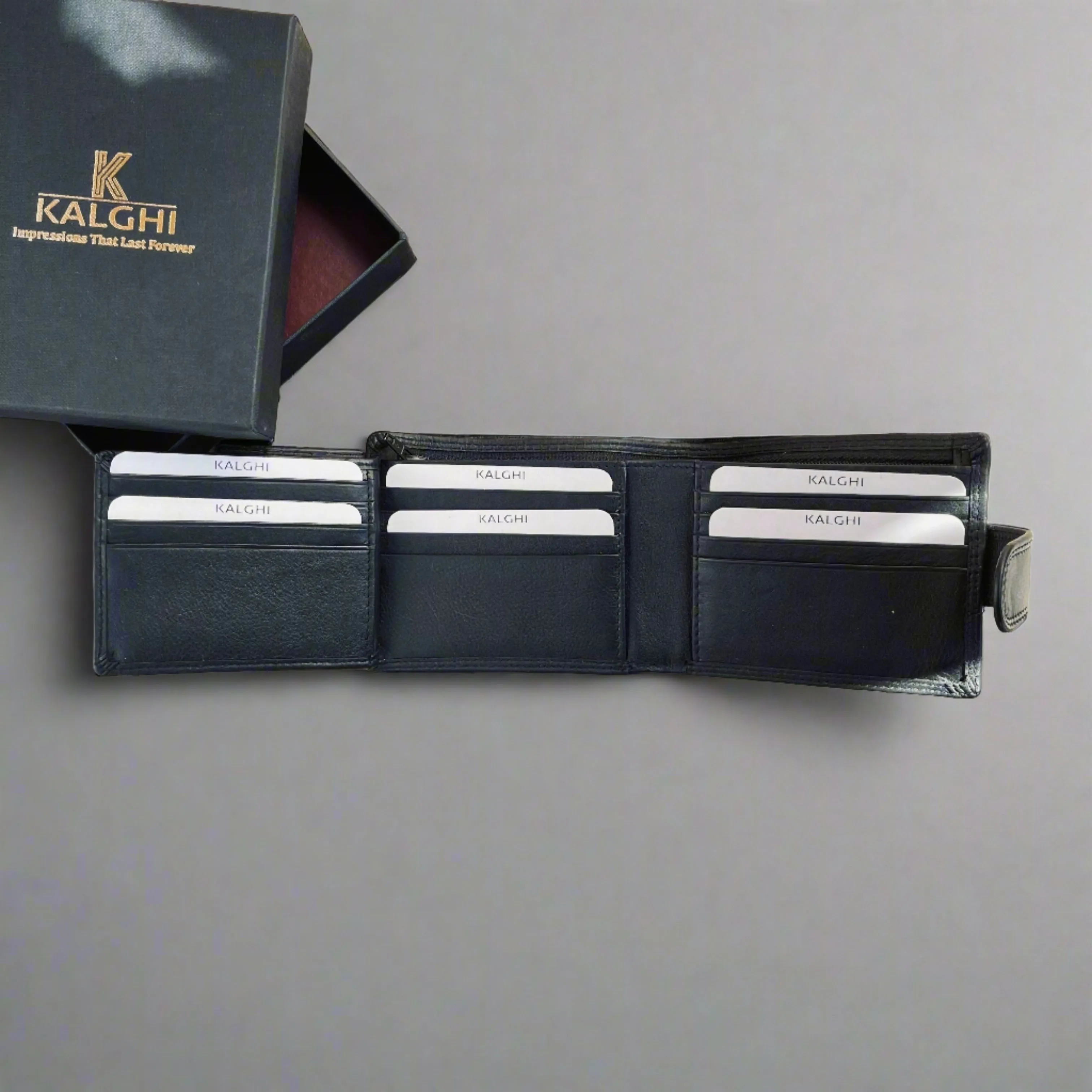 Eddie Men's Black Leather Wallet - KALGHI