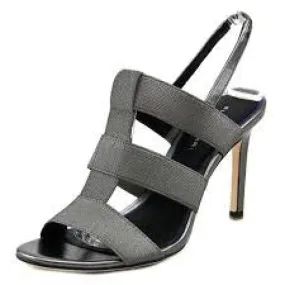 ELIE TAHARI  Womens Ithaca •Pewter• High Heel Stretch Caged Sandals