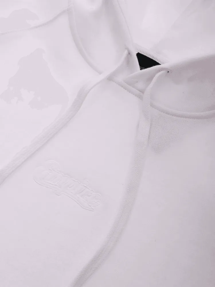 Empire Outline Hoodie - White / White