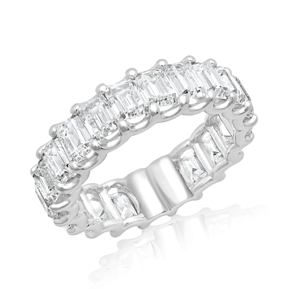 FAY 6-7 Carat Emerald Cut Diamond Eternity Band in Platinum 30 pointer VVS-VS/H-I By Mike Nekta SIZE 4-9