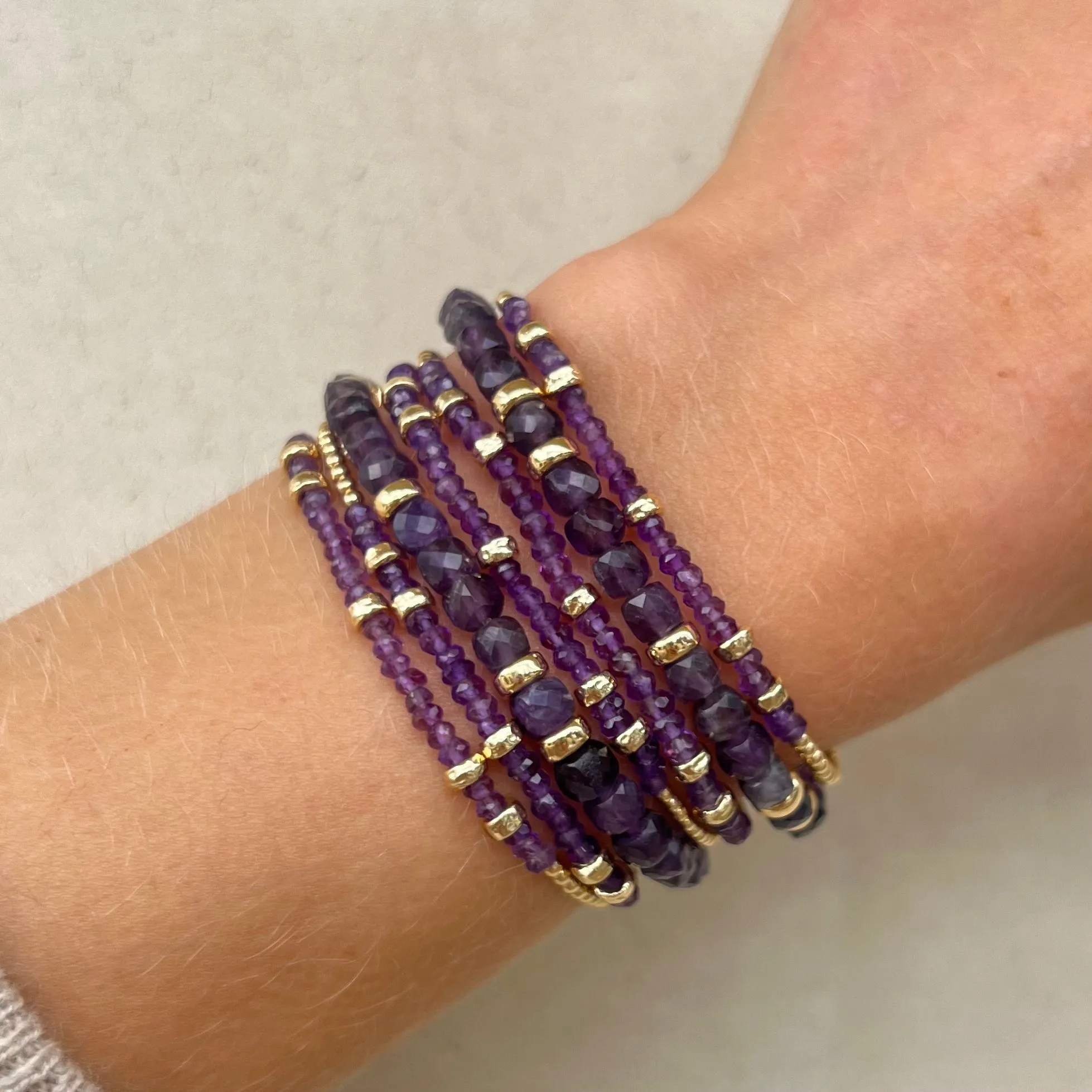 February Amethyst and Rondelle Bracelet