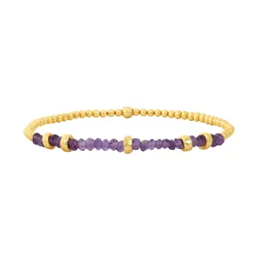 February Amethyst and Rondelle Bracelet