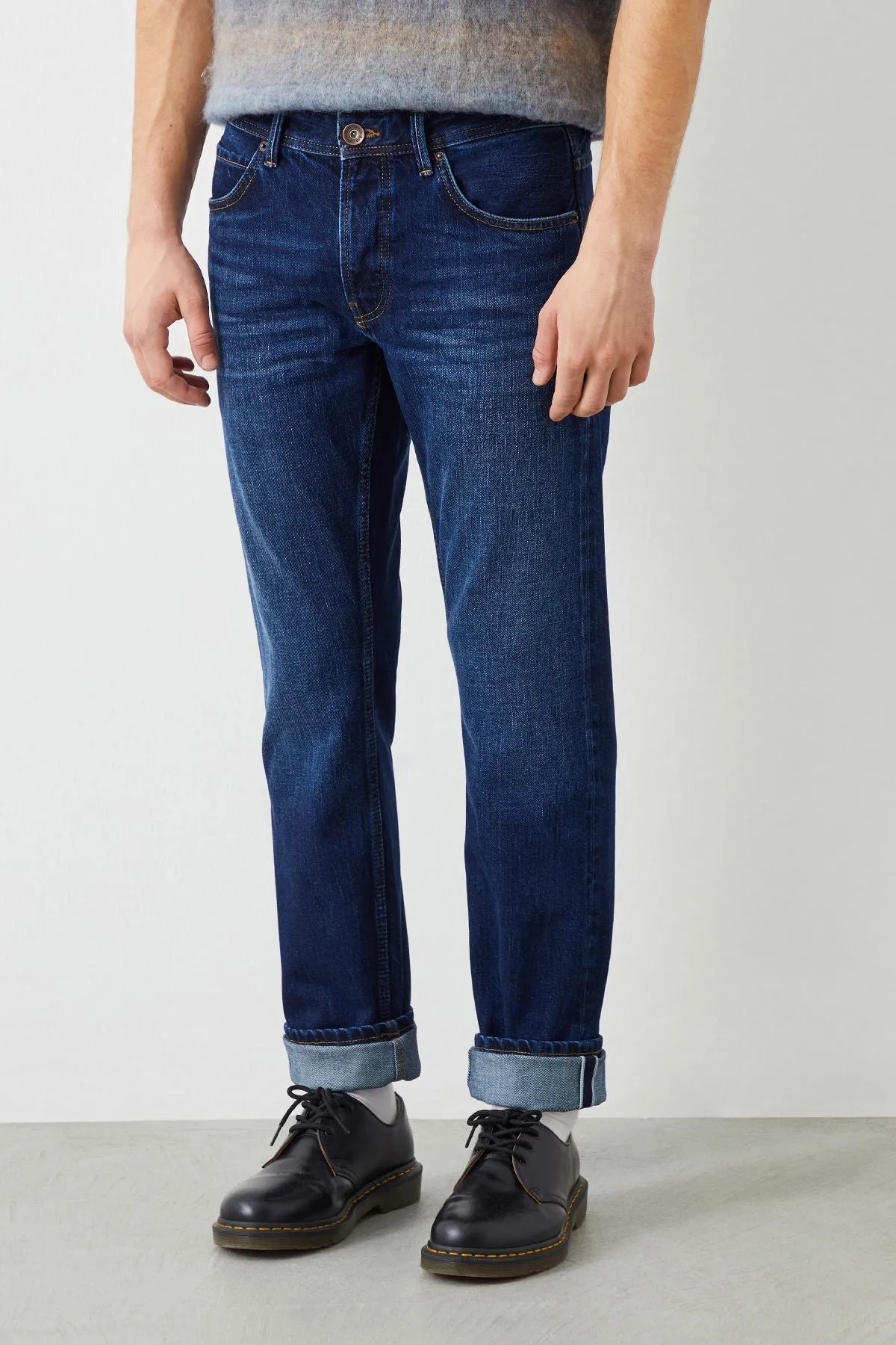 Fere Regular Fit Vintage Wash Selvedge Men's Jeans