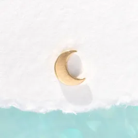 Fine Tiny Crescent Moon Stud