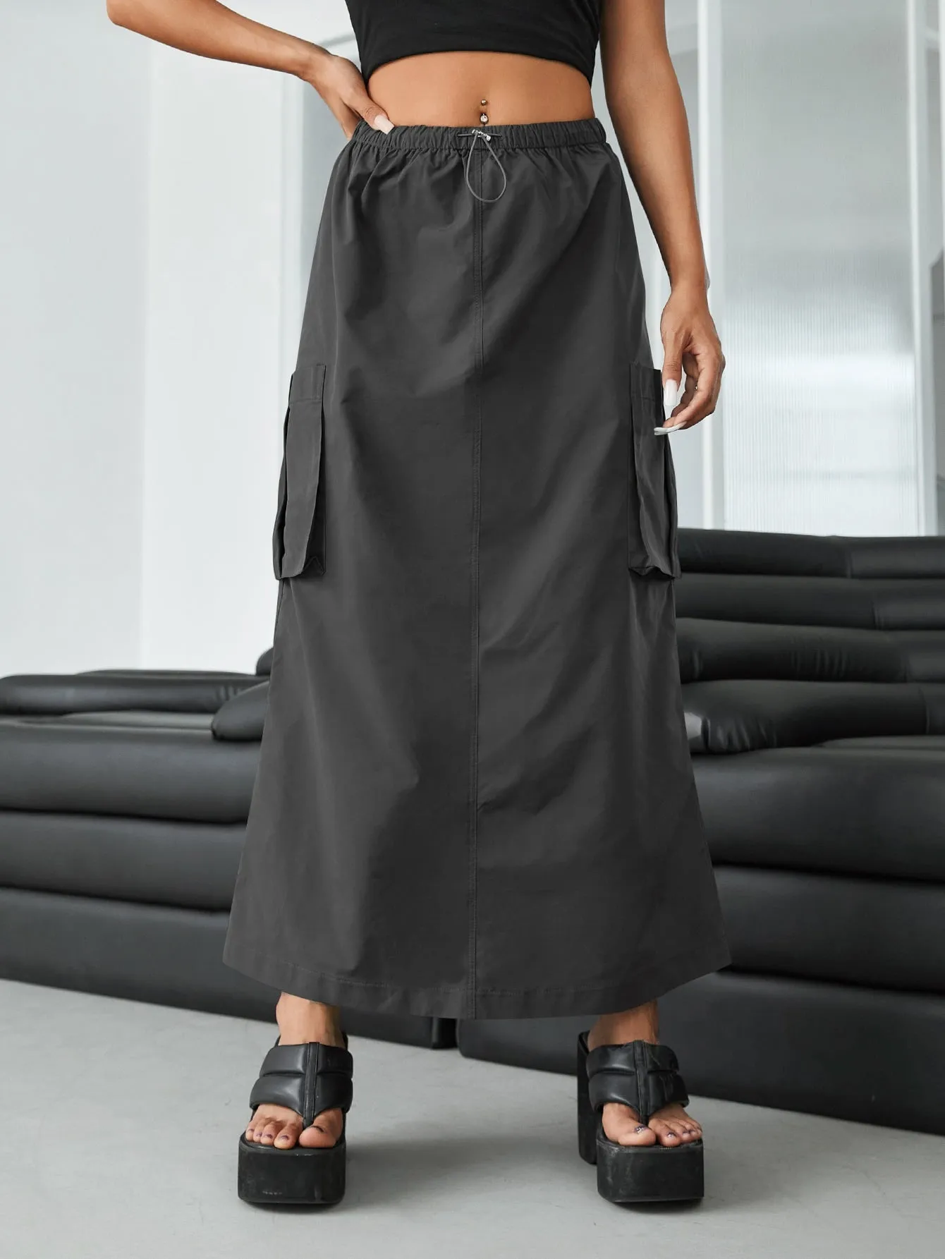 Flap Pocket Cargo Parachute Skirt