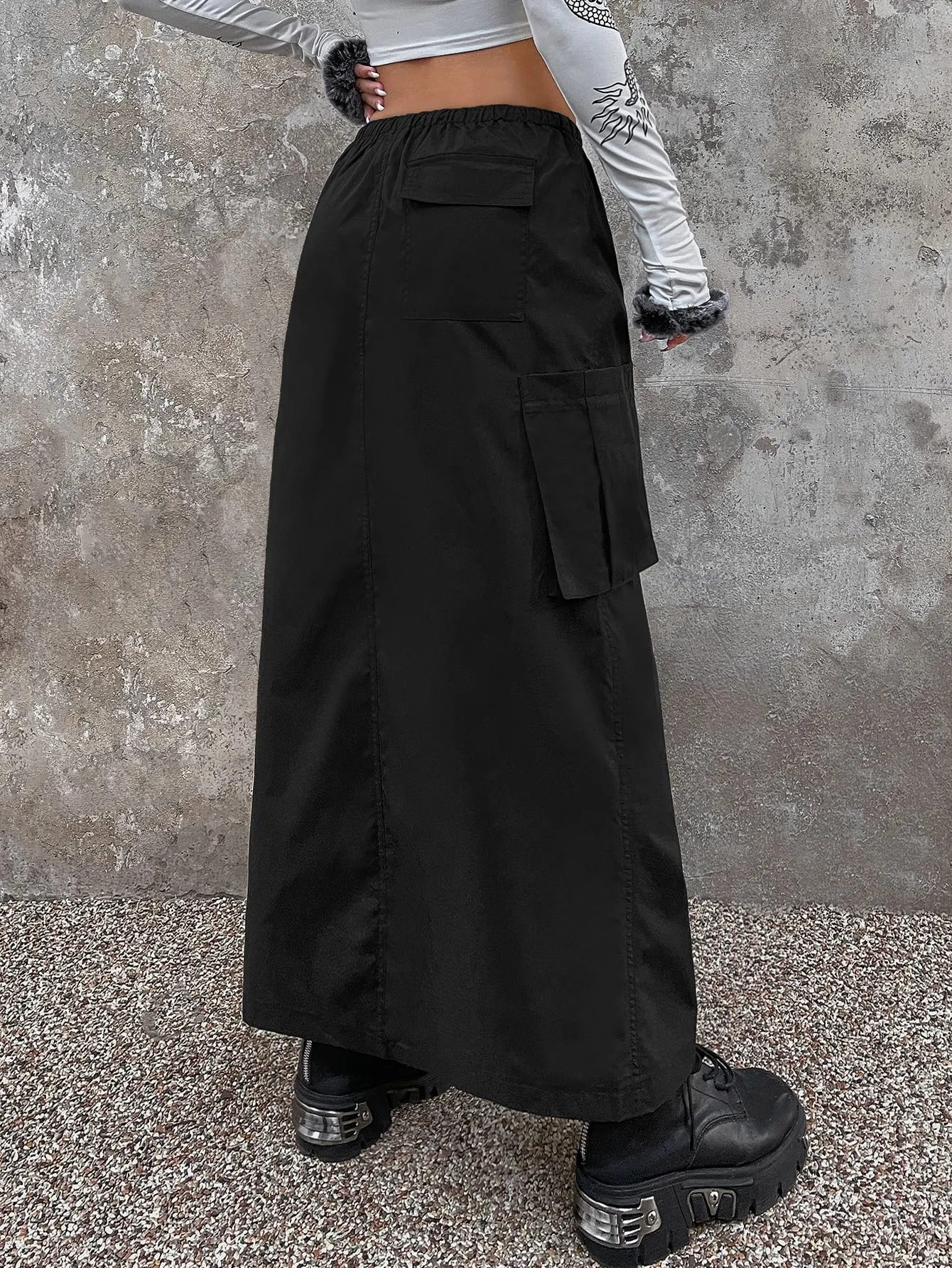 Flap Pocket Cargo Parachute Skirt