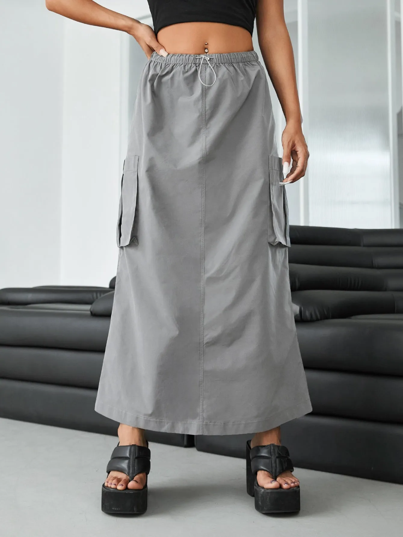 Flap Pocket Cargo Parachute Skirt