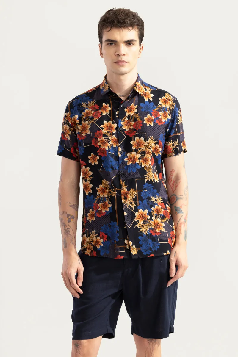 Floral Essence Black Shirt