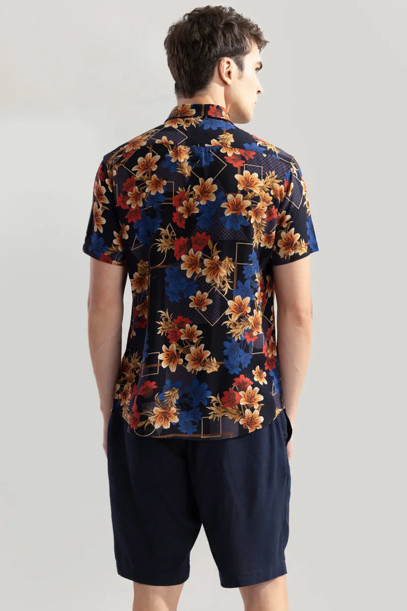 Floral Essence Black Shirt