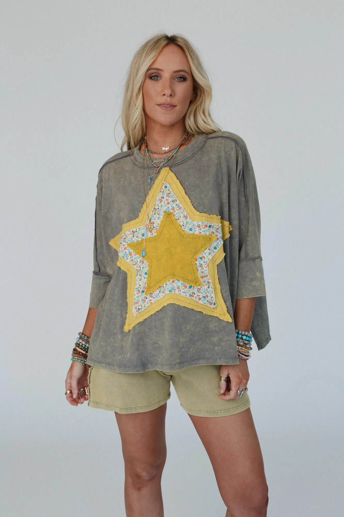 Floral Starburst Top - Ash