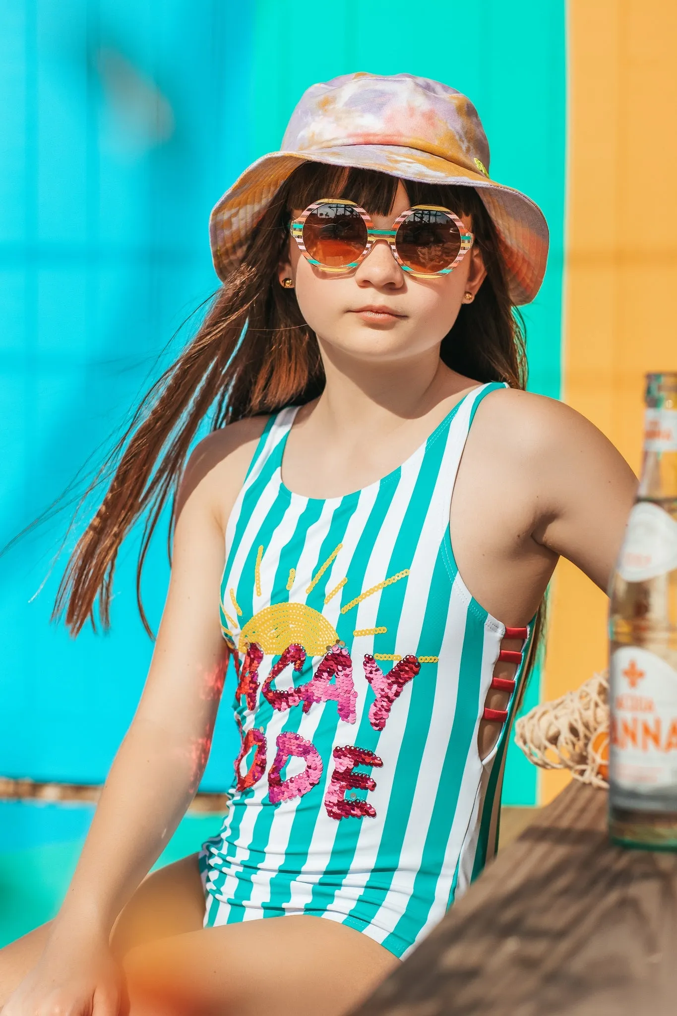 Girls Vacay Mode 1-Piece Swimsuit (Size 8 -16 Years)