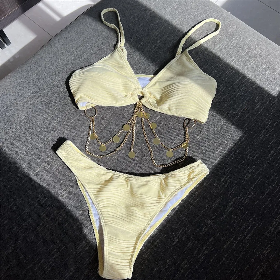 Glamour-Bikini-Set mit Kettengliedern 