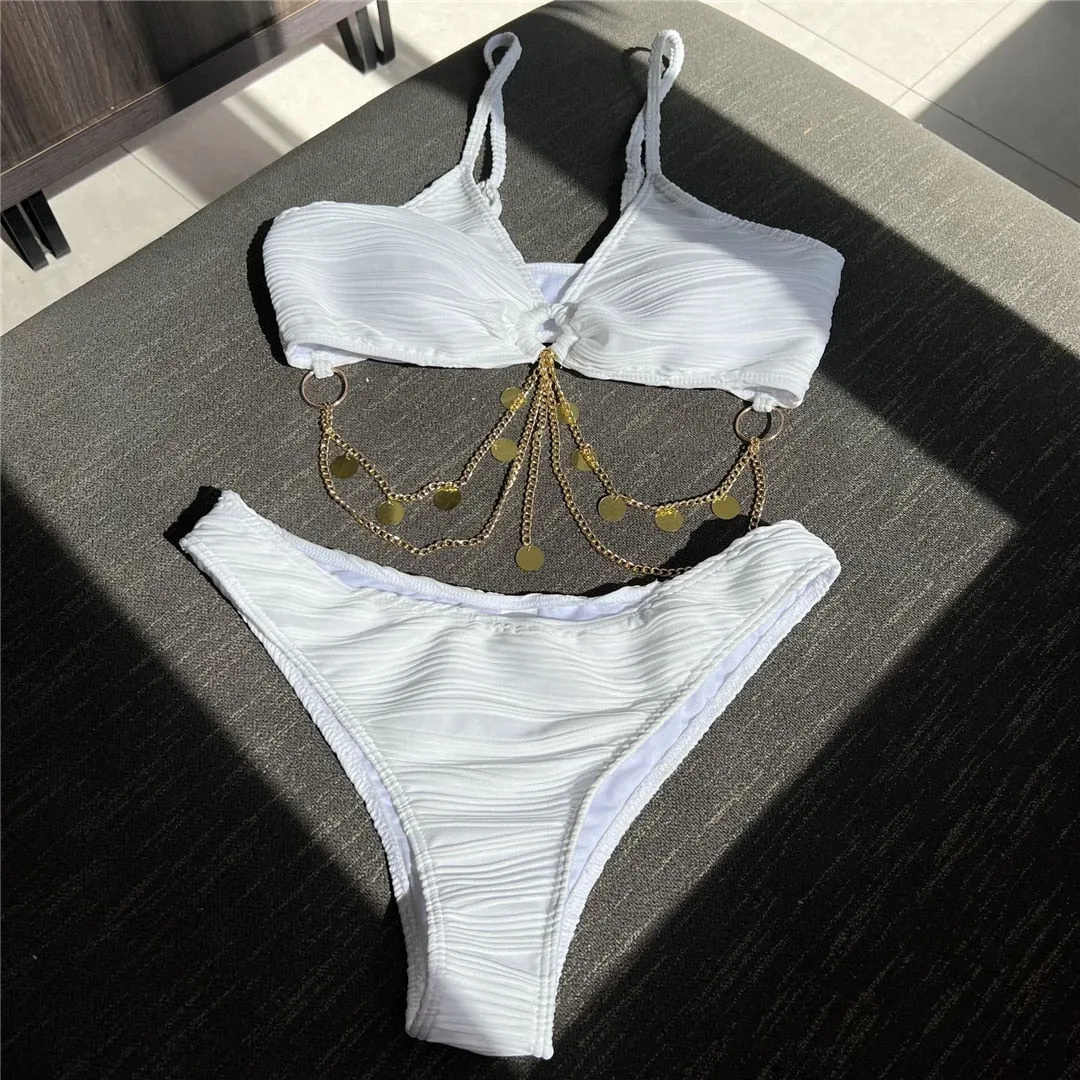 Glamour-Bikini-Set mit Kettengliedern 