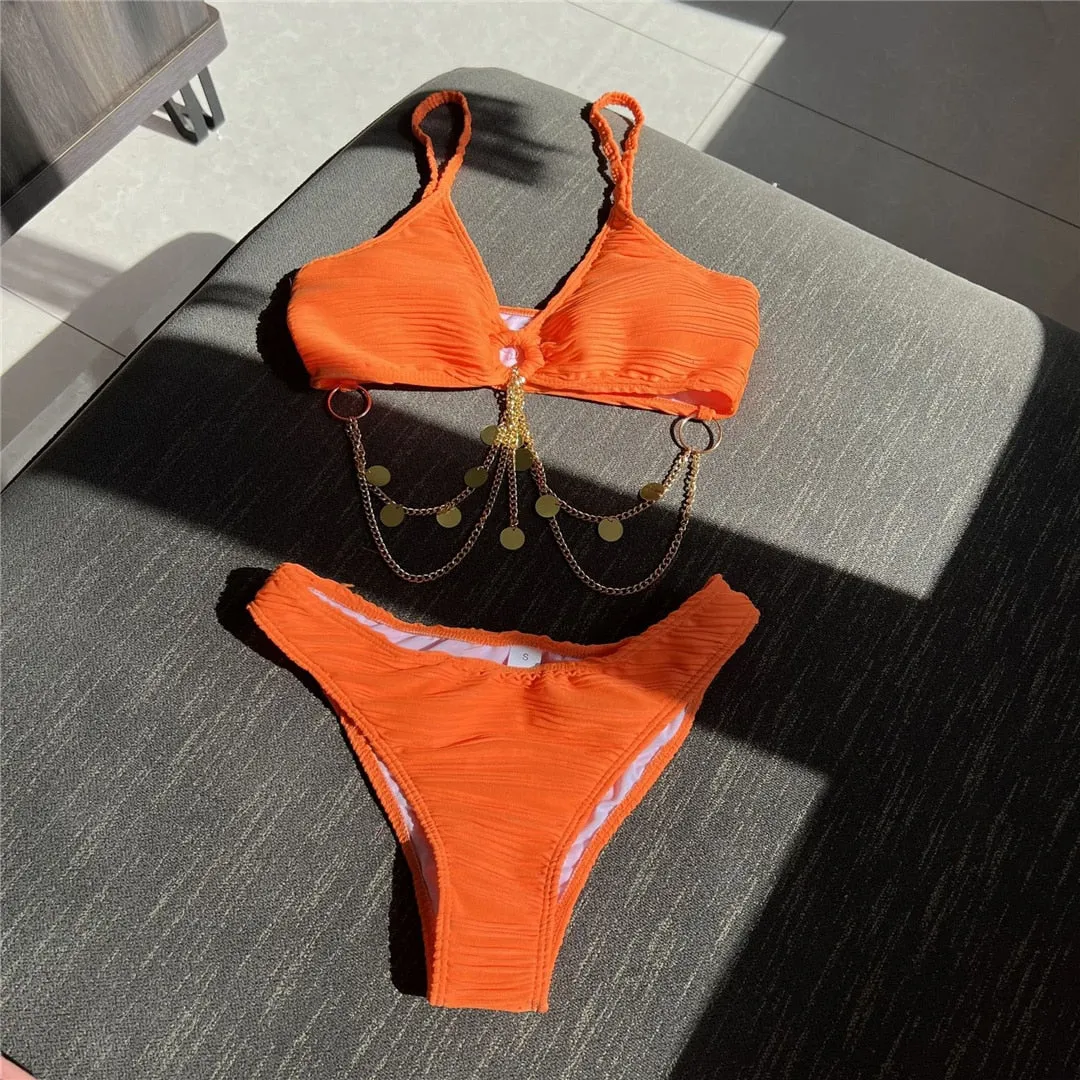 Glamour-Bikini-Set mit Kettengliedern 