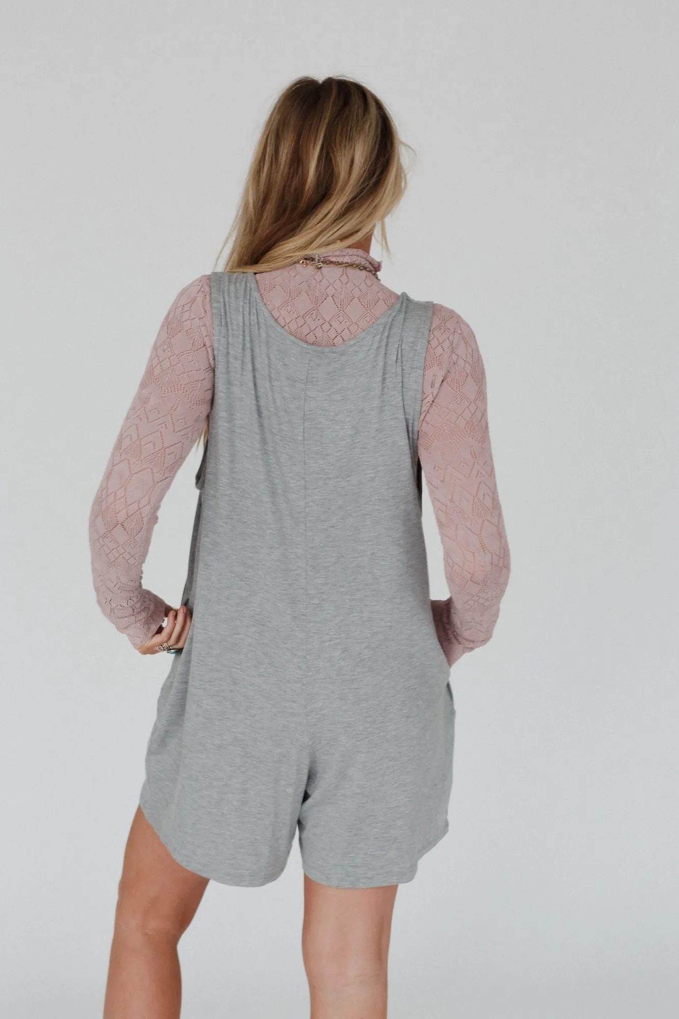 Good Things Wide Leg Romper - Gray