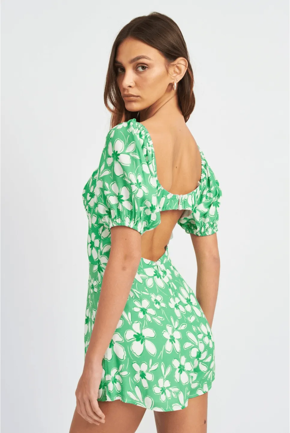 Green Floral Romper