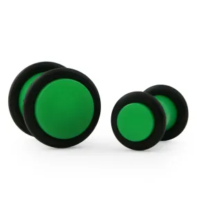 Green No Flare Acrylic Plugs