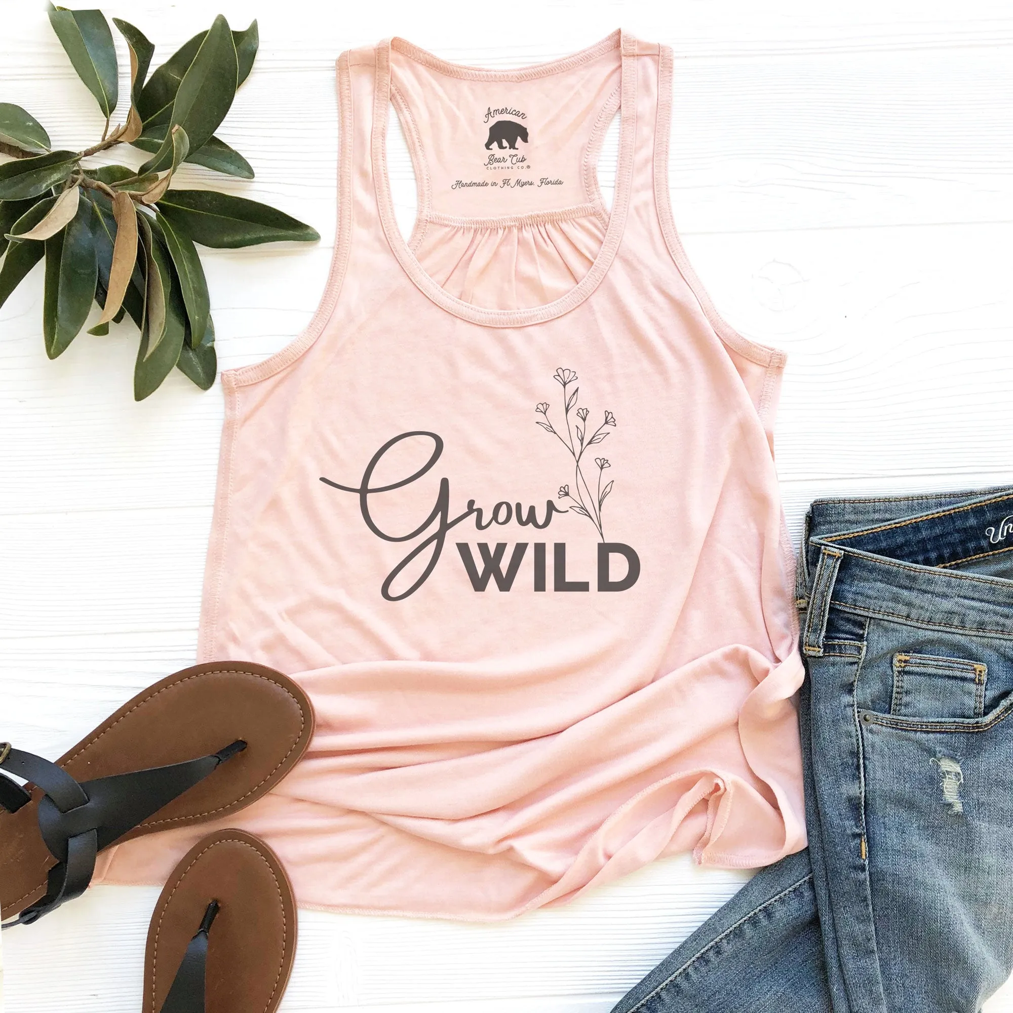 Grow Wild flowy racerback tank tops