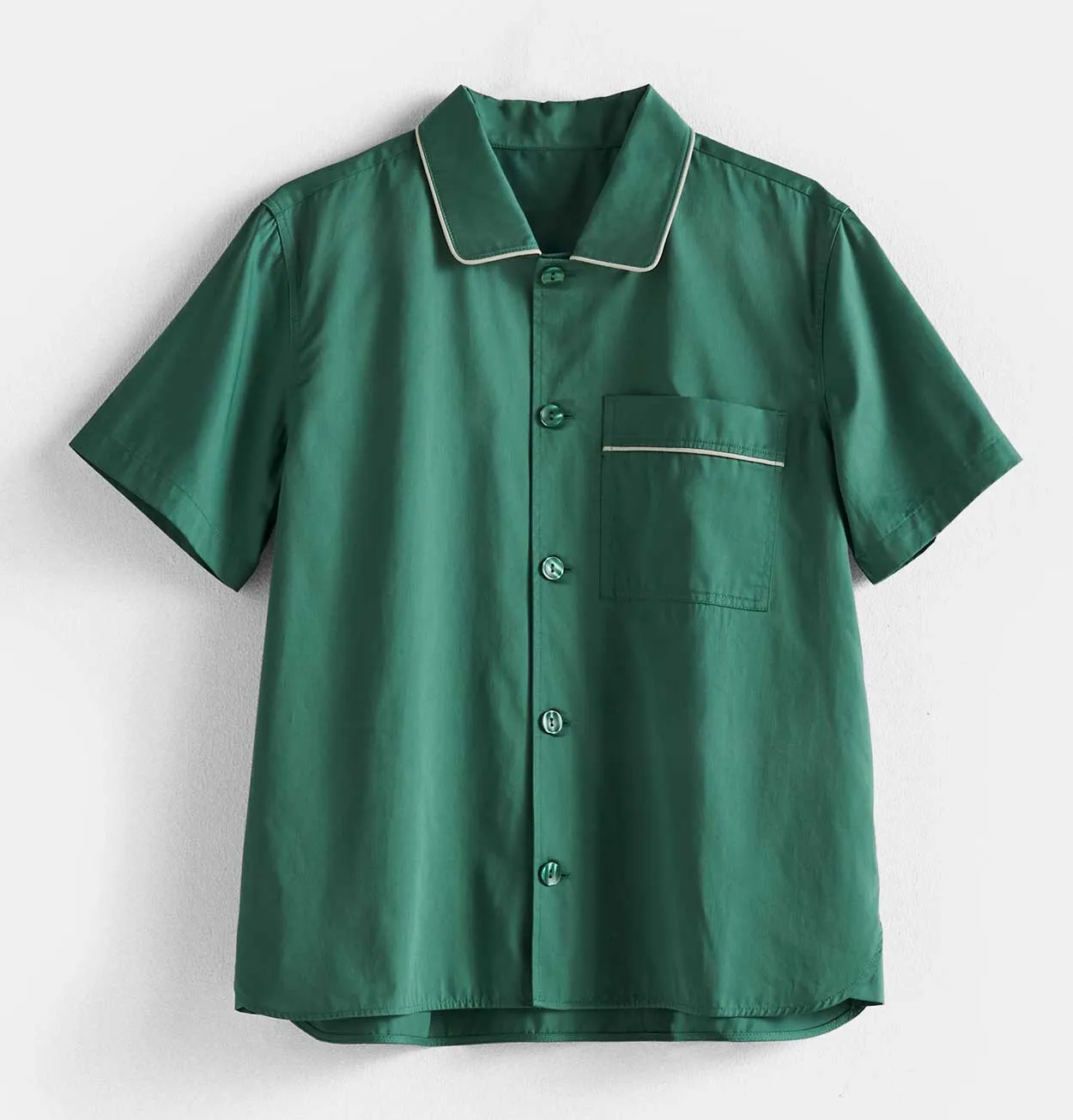 HAY Outline Pyjama S/S Shirt in Emerald Green