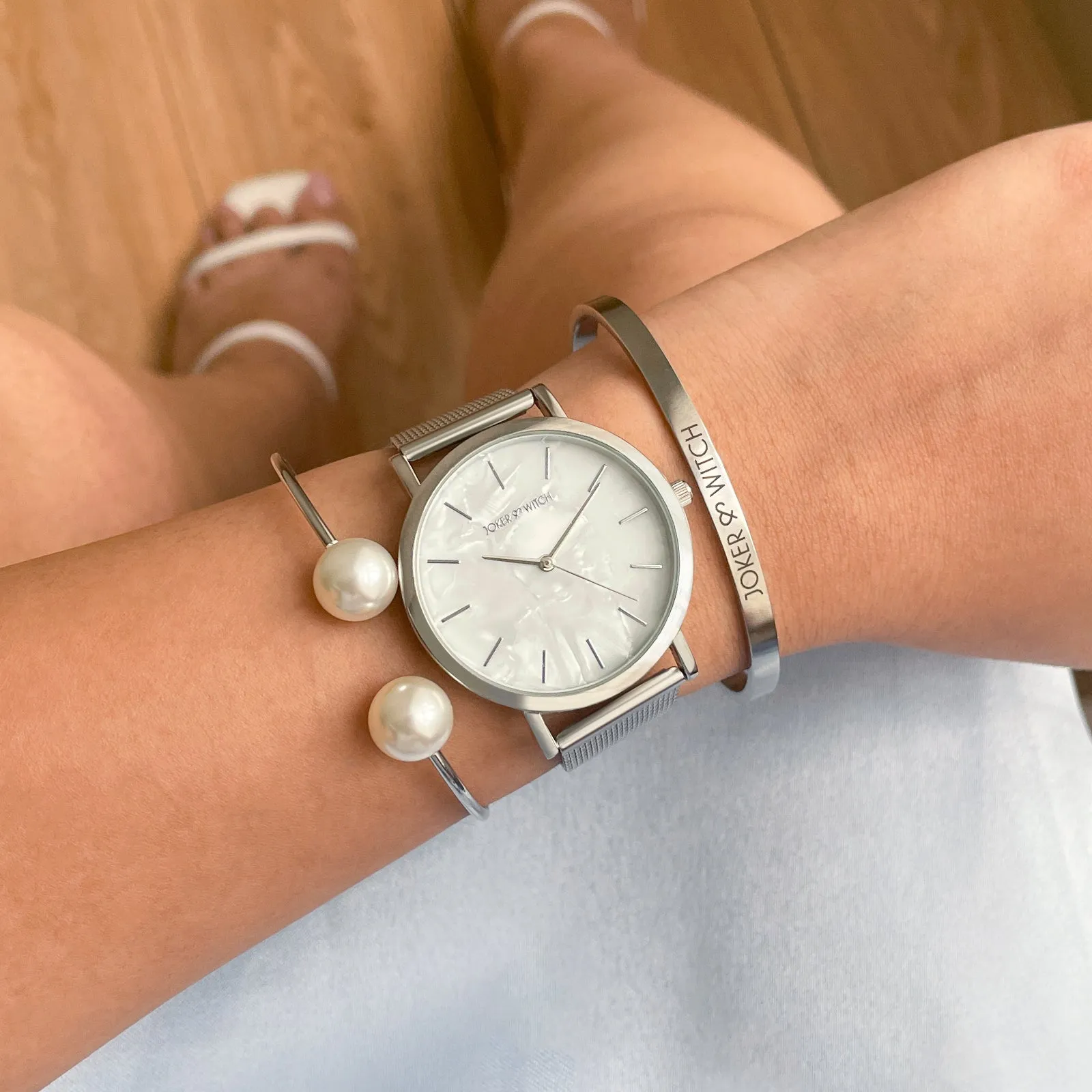 Helga Silver Watch Bracelet Stack