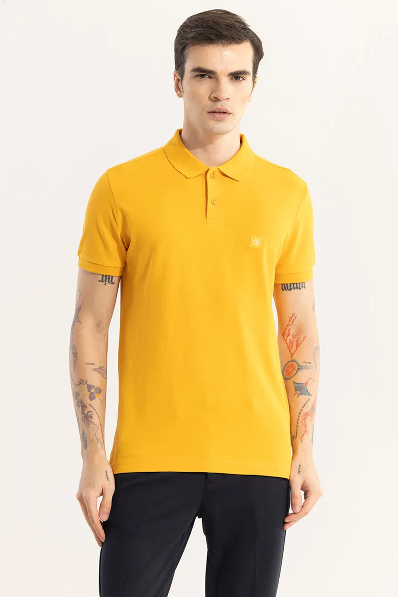 Incise Logo Yellow Polo T-Shirt