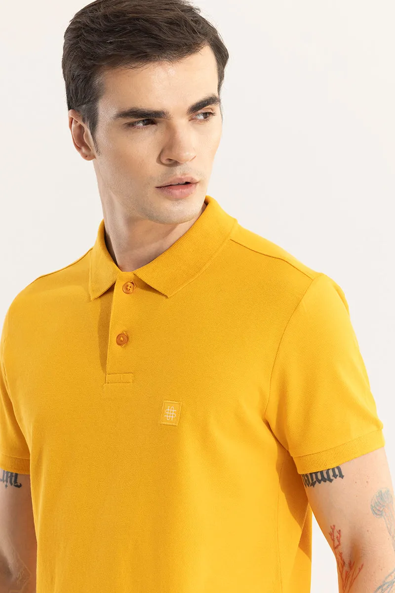 Incise Logo Yellow Polo T-Shirt