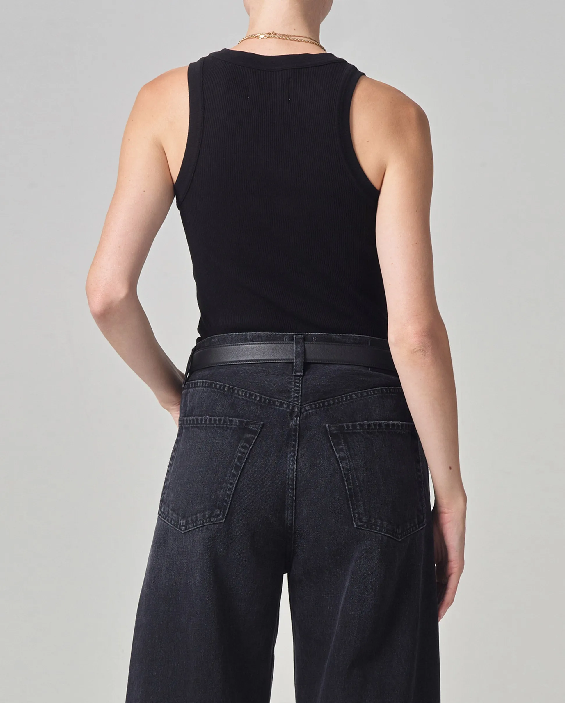 ISABEL RIB TANK / BLACK