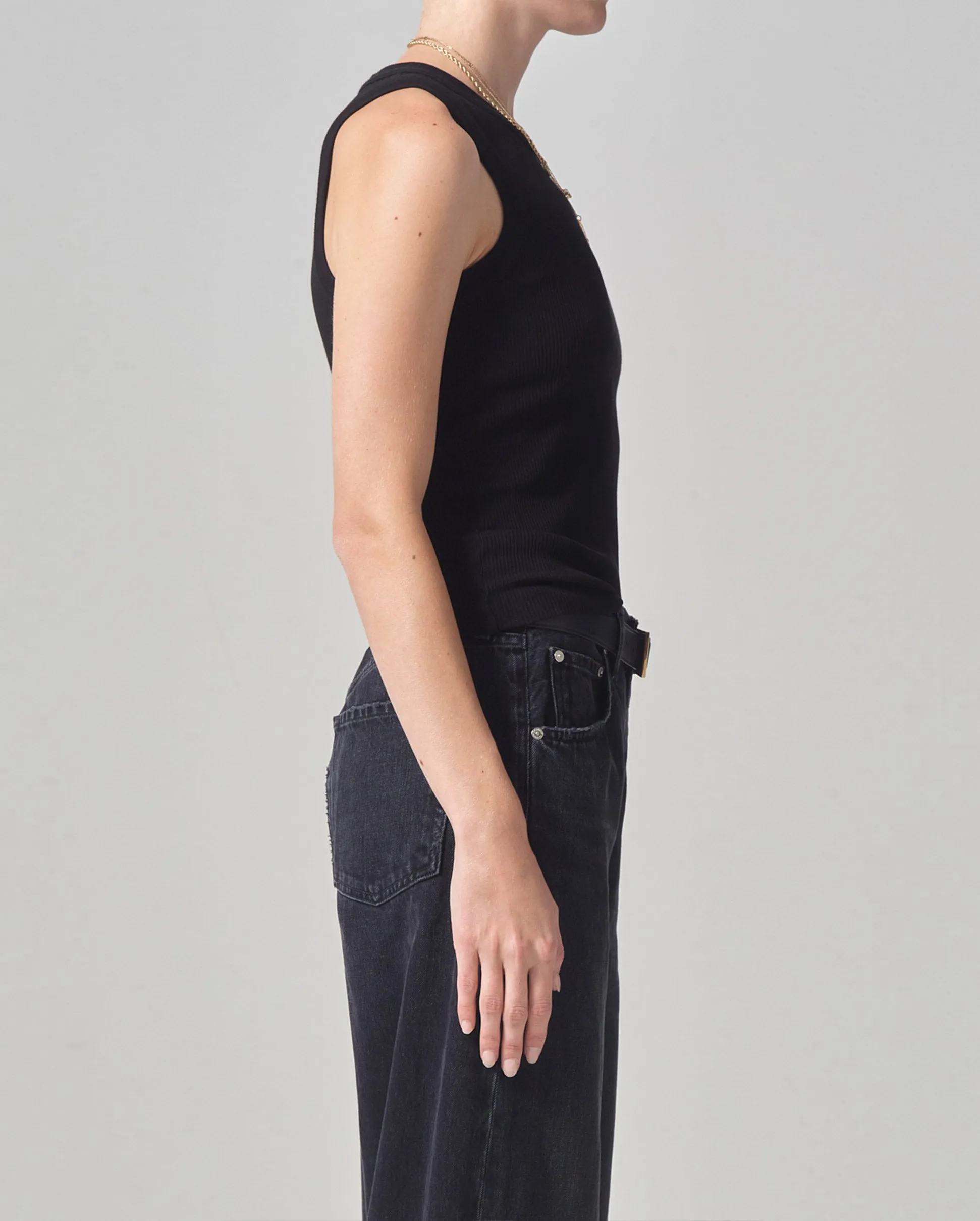 ISABEL RIB TANK / BLACK