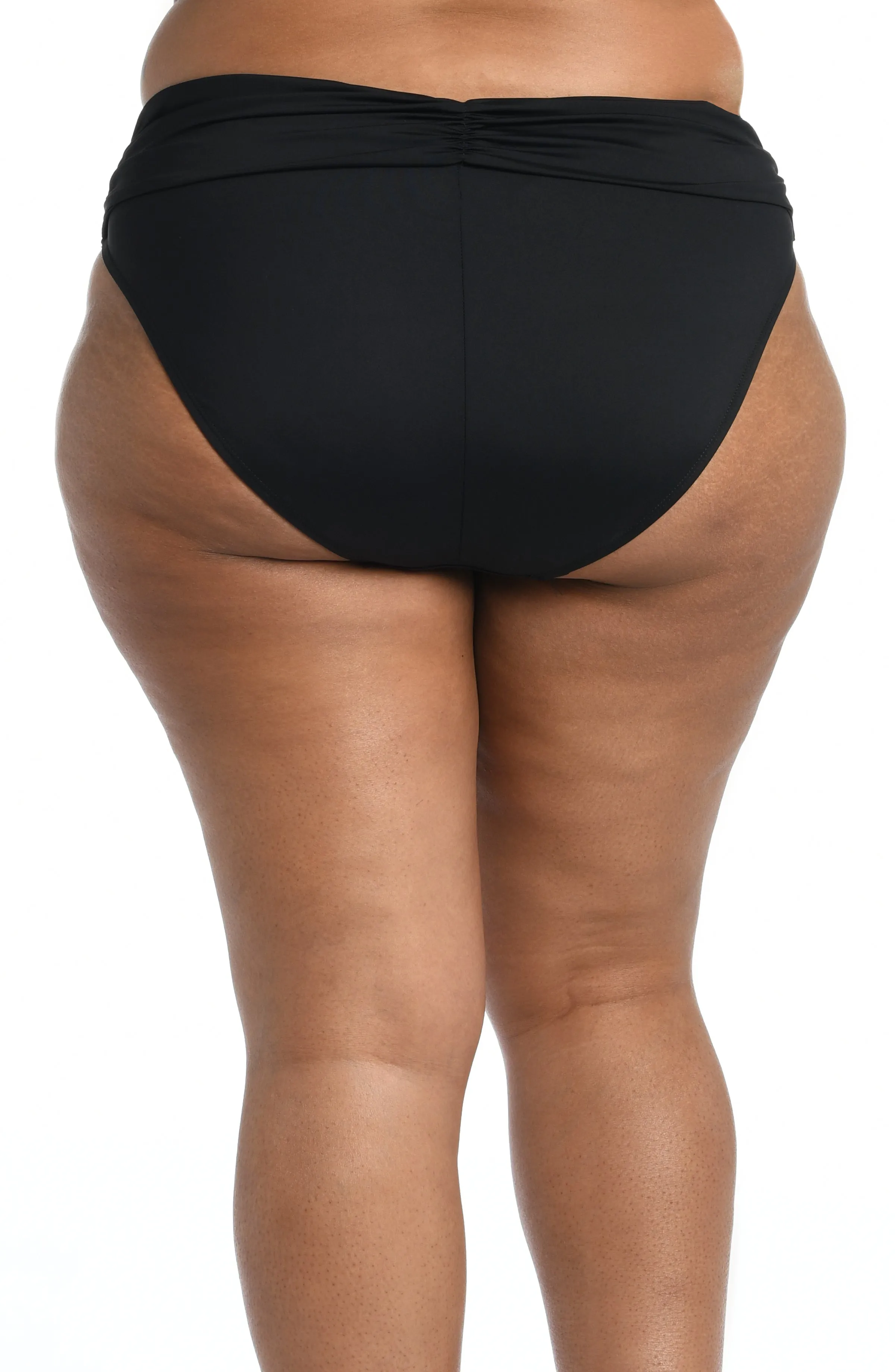 Island Goddess Shirred Band Hipster Bottom - Black