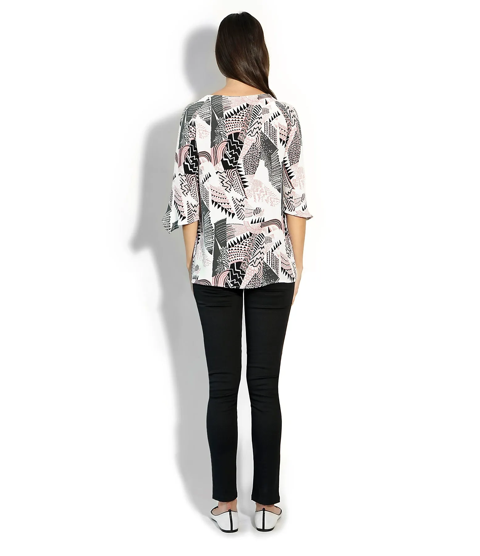 JANIS TOP SILK PRINT PINK