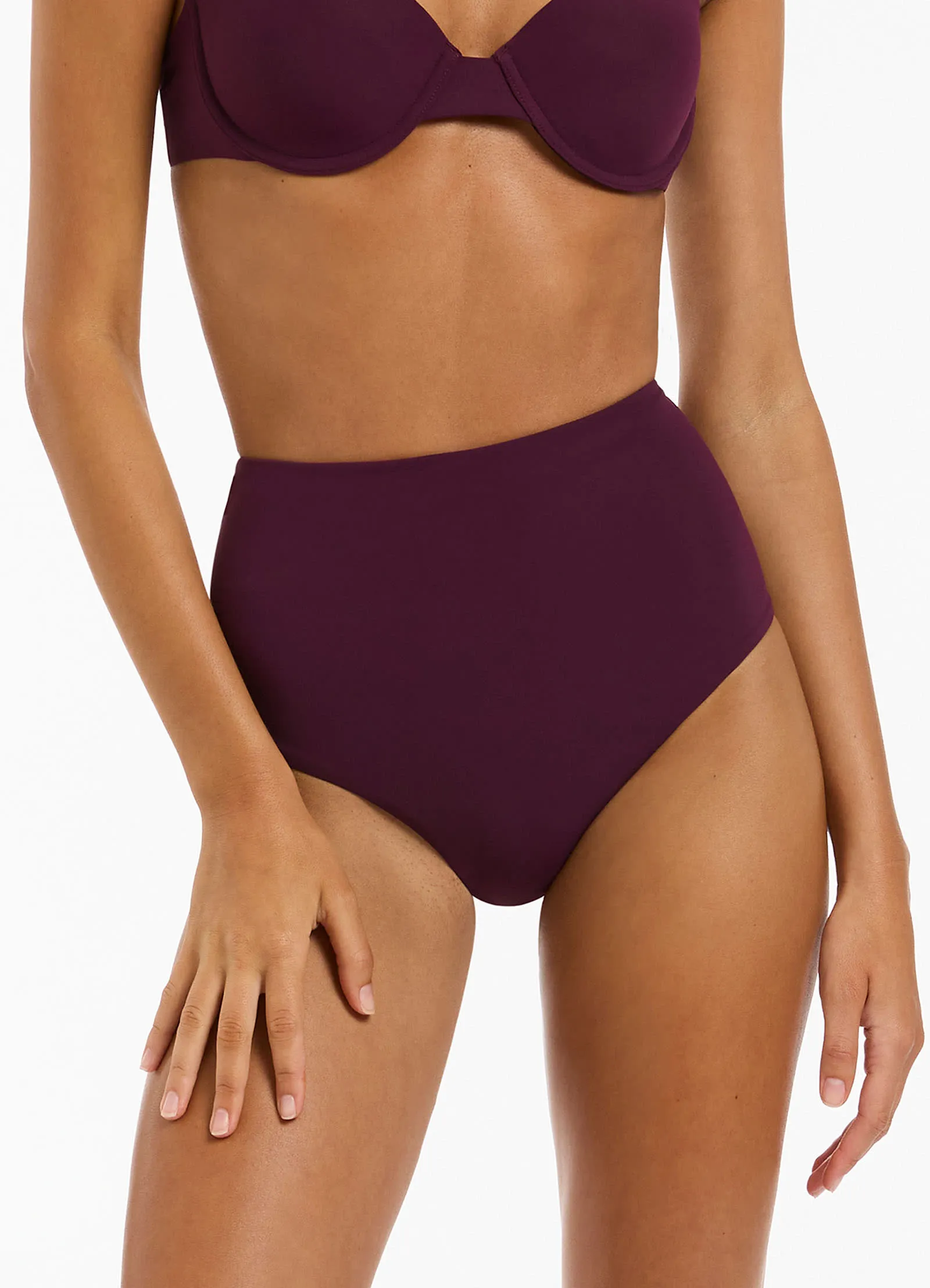 Jetset High Waisted Bikini Bottom - Port