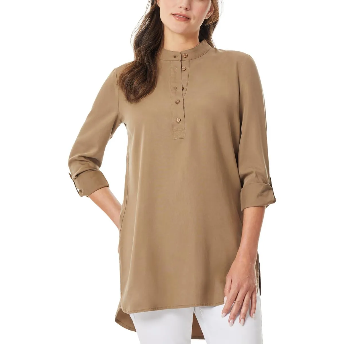 Jones New York Womens Tencel Silky Tunic Top