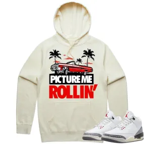 Jordan 3 White Cement 3s Hoodie to Match - RED PMR